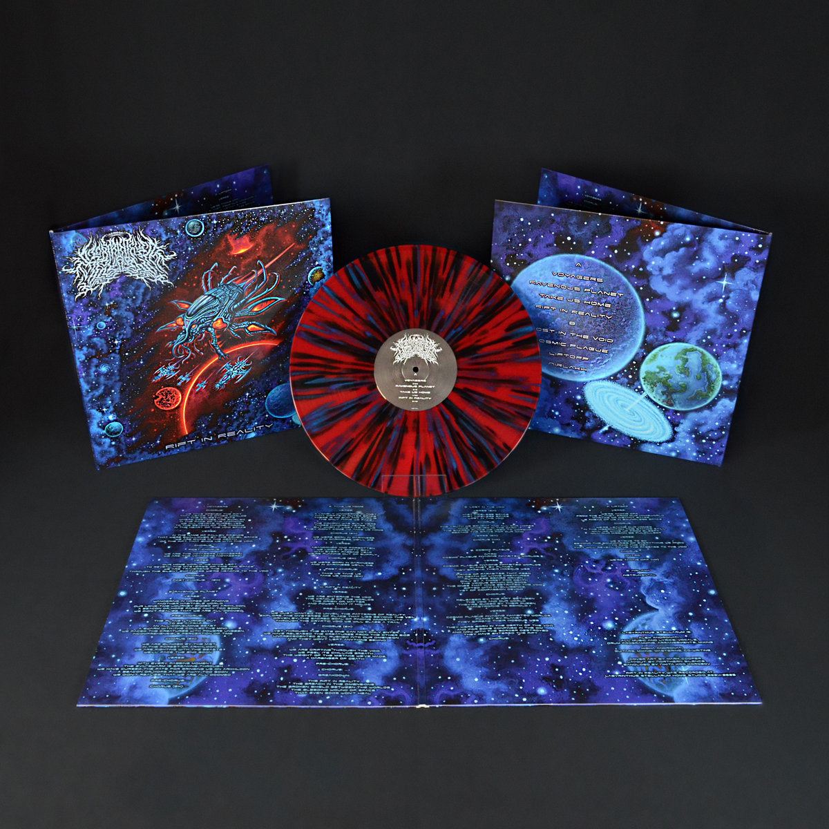 Rift in Reality ltd. LP (114x red vinyl w/ blue & black splatter)
